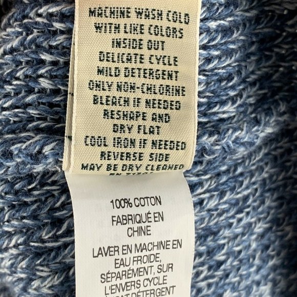 LL Bean button front cardigan sweater sz L blue - Picture 10 of 10